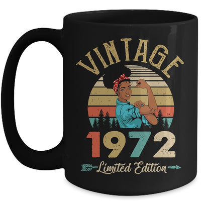Vintage 1972 50th Birthday Afro Black Woman 50 Years Old Mug | siriusteestore