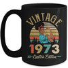 Vintage 1973 49th Birthday Afro Black Woman 49 Years Old Mug | siriusteestore