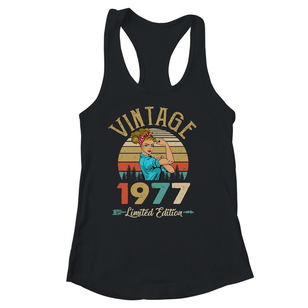 Vintage 1977 45th Birthday Women 45 Years Old Shirt & Tank Top | siriusteestore