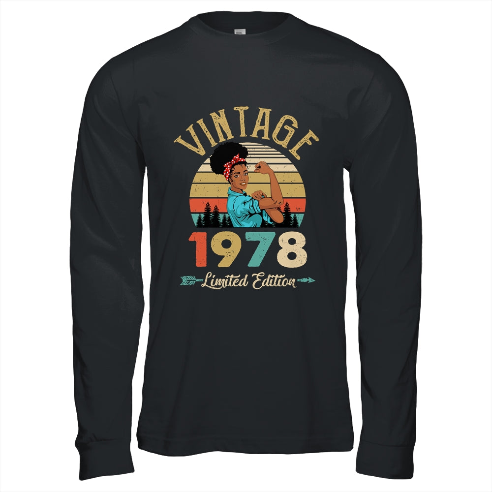 Vintage 1978 44th Birthday Afro Black Woman 44 Years Old Shirt & Hoodie | siriusteestore