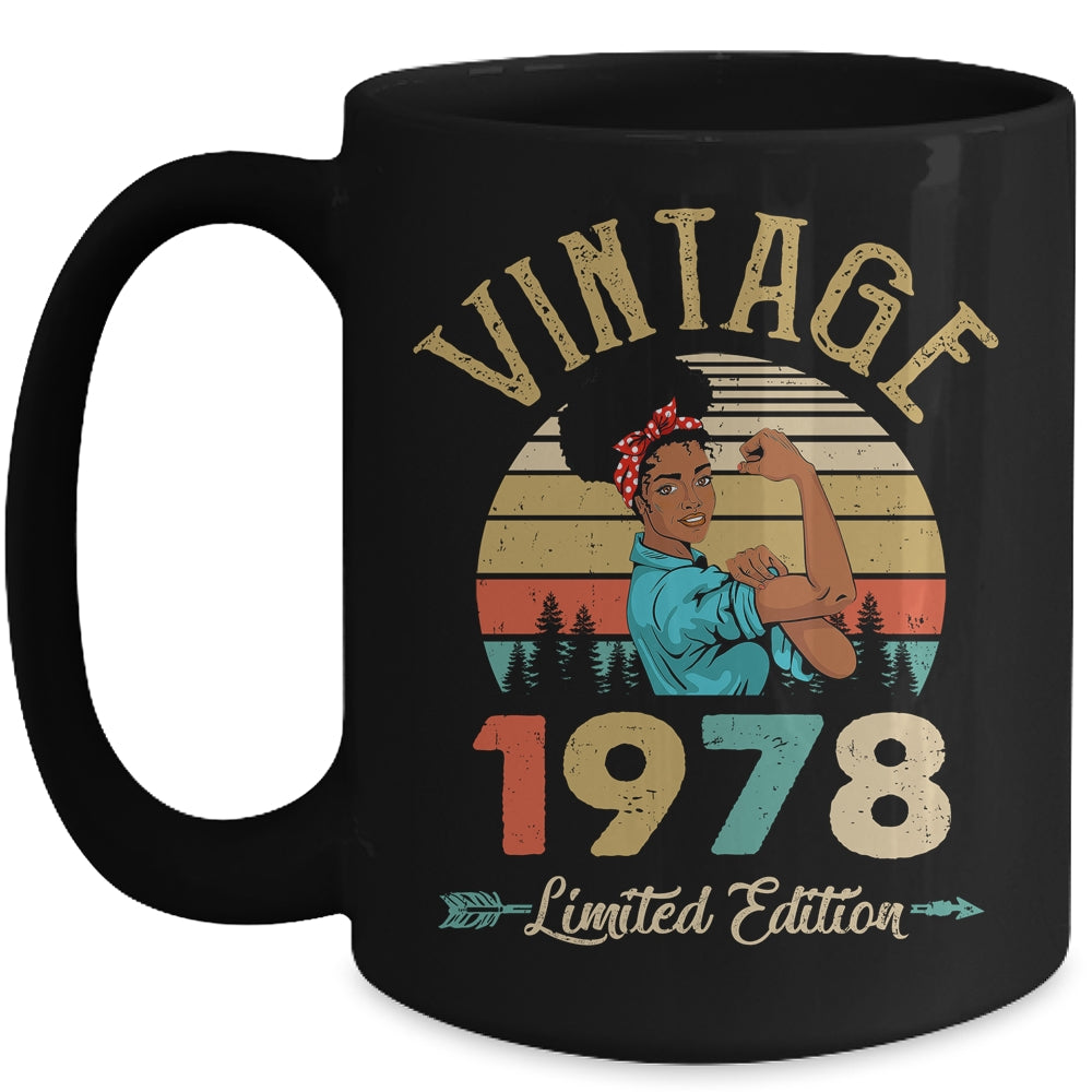 Vintage 1978 44th Birthday Afro Black Woman 44 Years Old Mug | siriusteestore