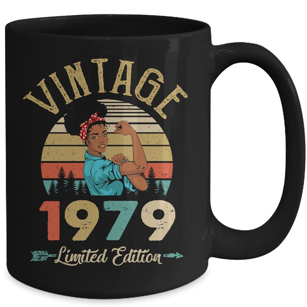 Vintage 1979 43th Birthday Afro Black Woman 43 Years Old Mug | siriusteestore