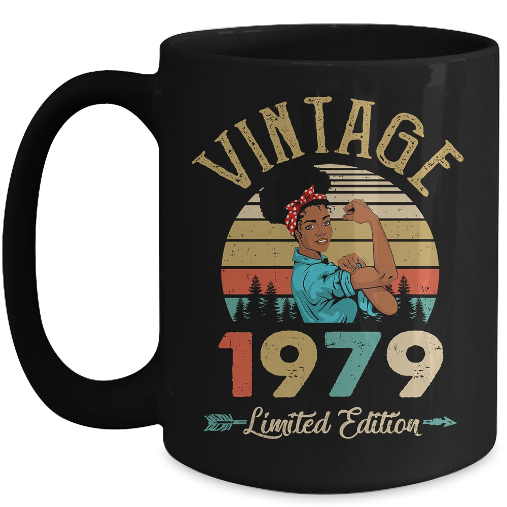 Vintage 1979 43th Birthday Afro Black Woman 43 Years Old Mug | siriusteestore