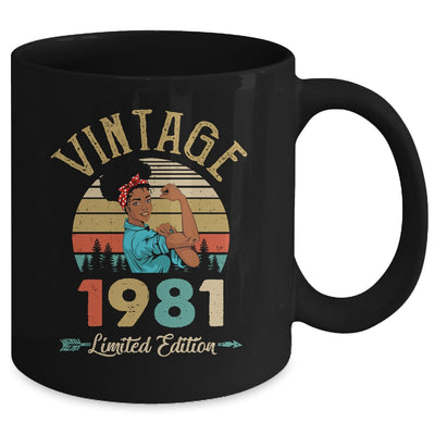 Vintage 1981 41th Birthday Afro Black Woman 41 Years Old Mug | siriusteestore