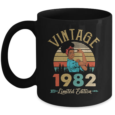Vintage 1982 40th Birthday Afro Black Woman 40 Years Old Mug | siriusteestore
