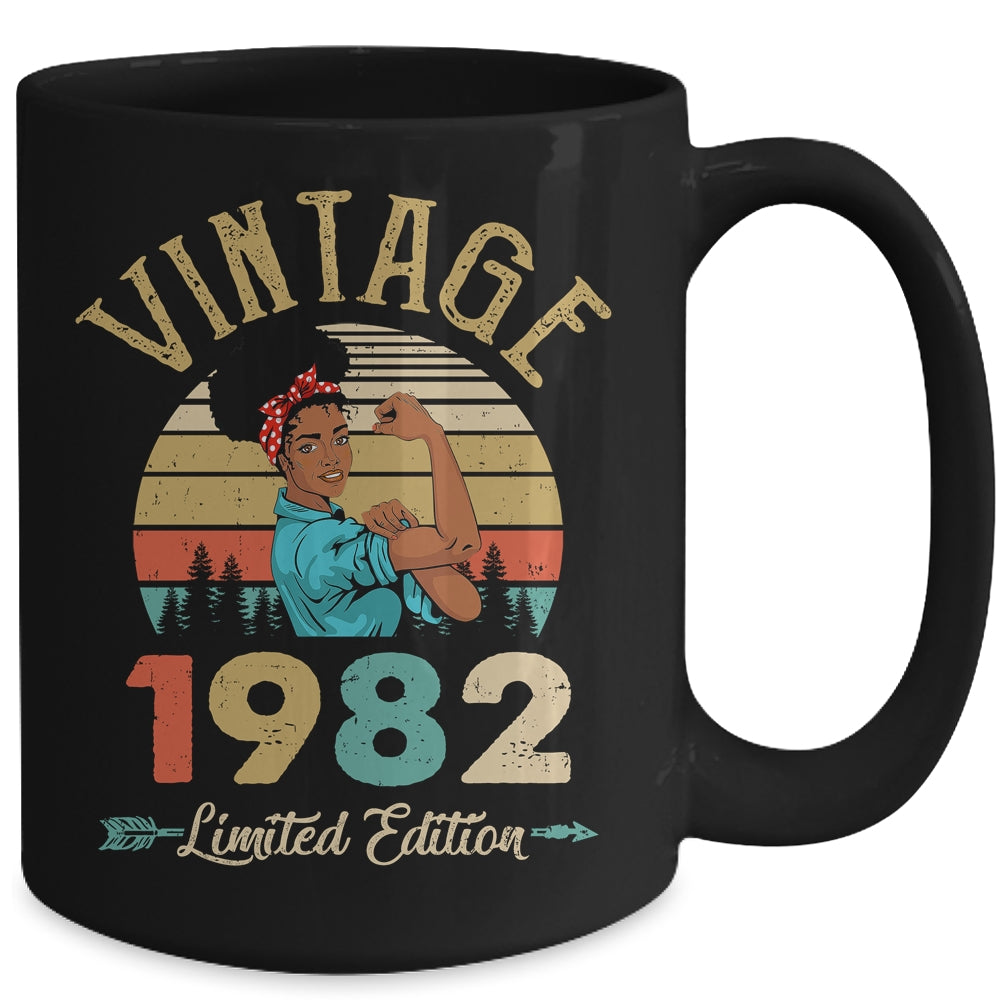 Vintage 1982 40th Birthday Afro Black Woman 40 Years Old Mug | siriusteestore