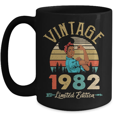 Vintage 1982 40th Birthday Afro Black Woman 40 Years Old Mug | siriusteestore