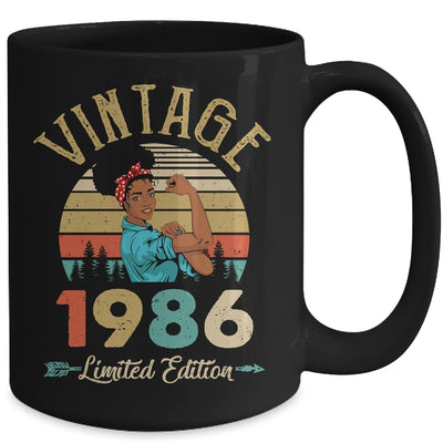 Vintage 1986 36th Birthday Afro Black Woman 36 Years Old Mug | siriusteestore