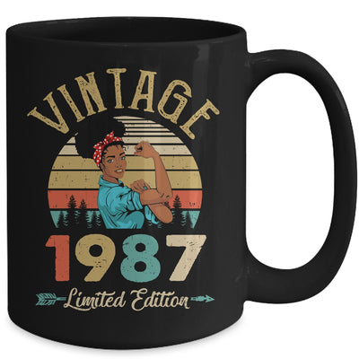 Vintage 1987 35th Birthday Afro Black Woman 35 Years Old Mug | siriusteestore