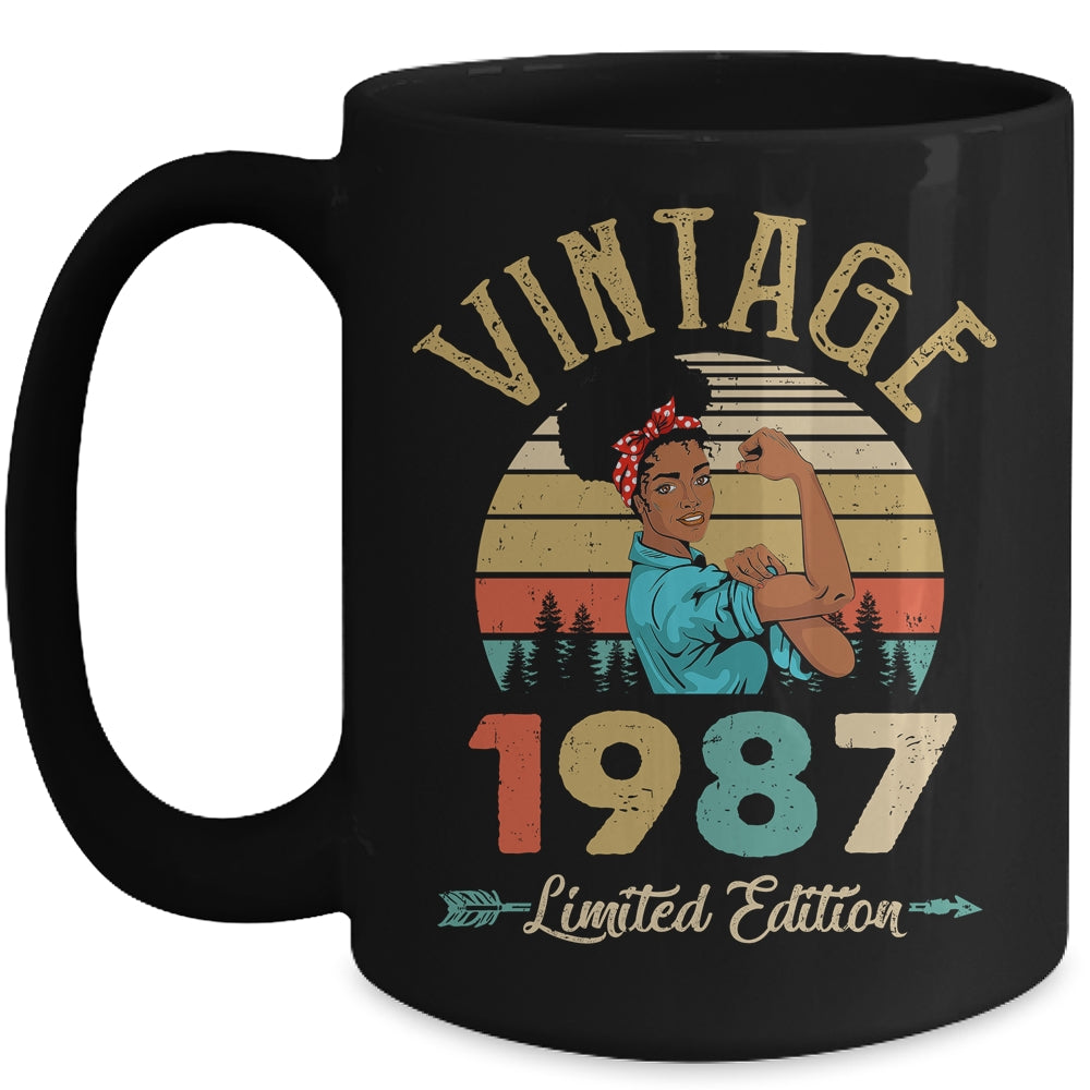 Vintage 1987 35th Birthday Afro Black Woman 35 Years Old Mug | siriusteestore