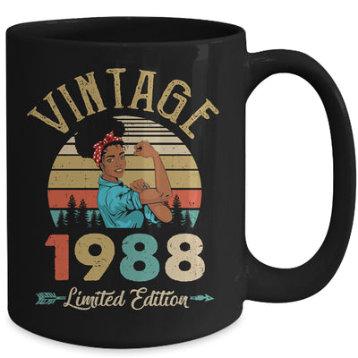 Vintage 1988 34th Birthday Afro Black Woman 34 Years Old Mug | siriusteestore