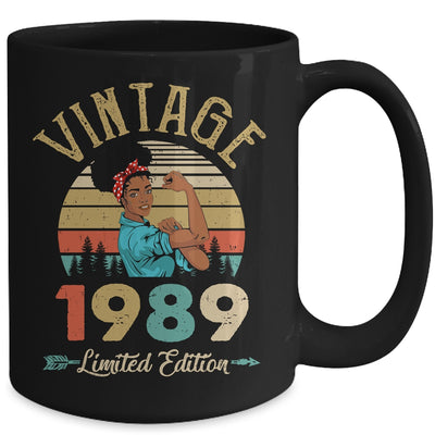 Vintage 1989 33th Birthday Afro Black Woman 33 Years Old Mug | siriusteestore