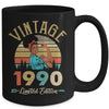 Vintage 1990 32th Birthday Afro Black Woman 32 Years Old Mug | siriusteestore