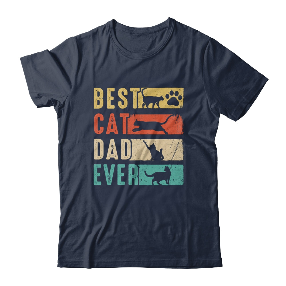 Vintage Best Cat Dad Ever Retro Fathers Day Cat Lovers Shirt & Hoodie | siriusteestore