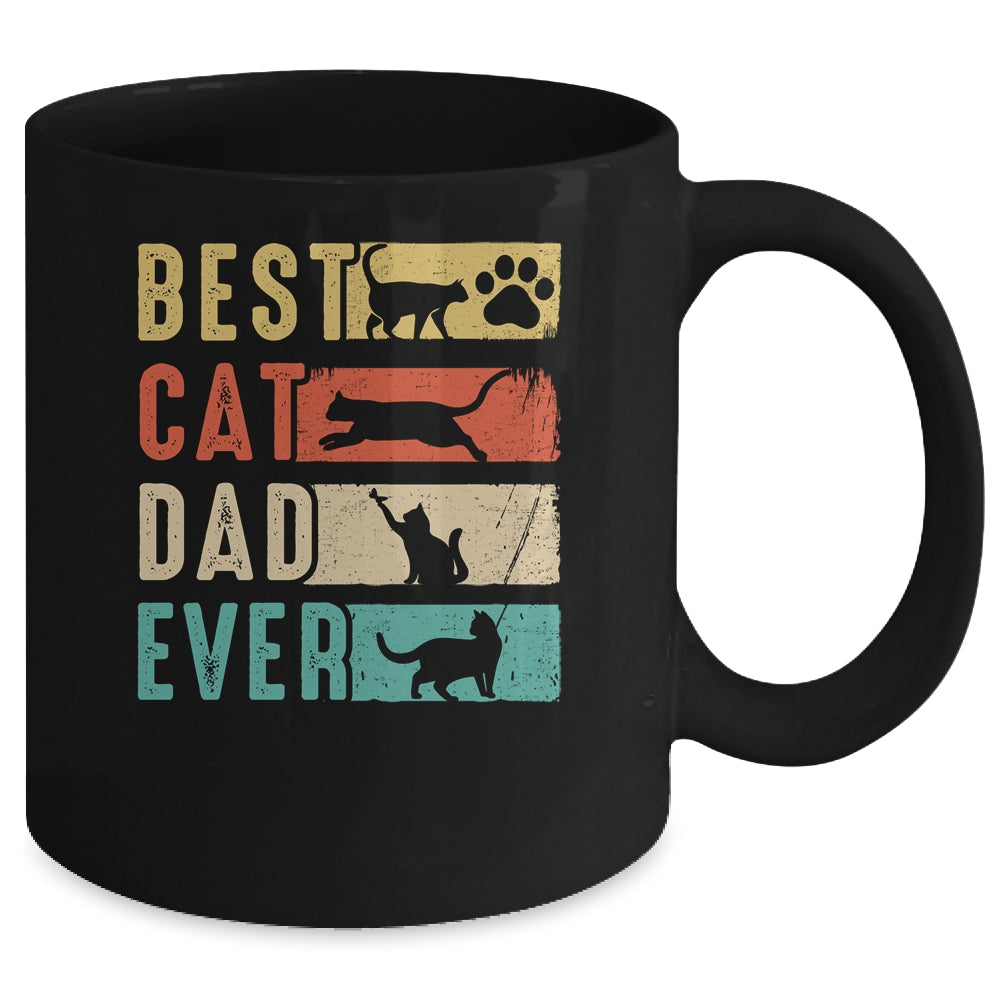 Vintage Best Cat Dad Ever Retro Fathers Day Cat Lovers Mug | siriusteestore