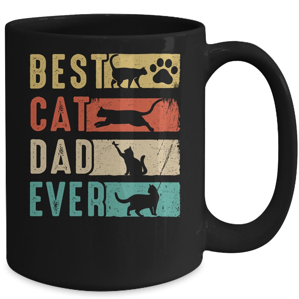Vintage Best Cat Dad Ever Retro Fathers Day Cat Lovers Mug | siriusteestore