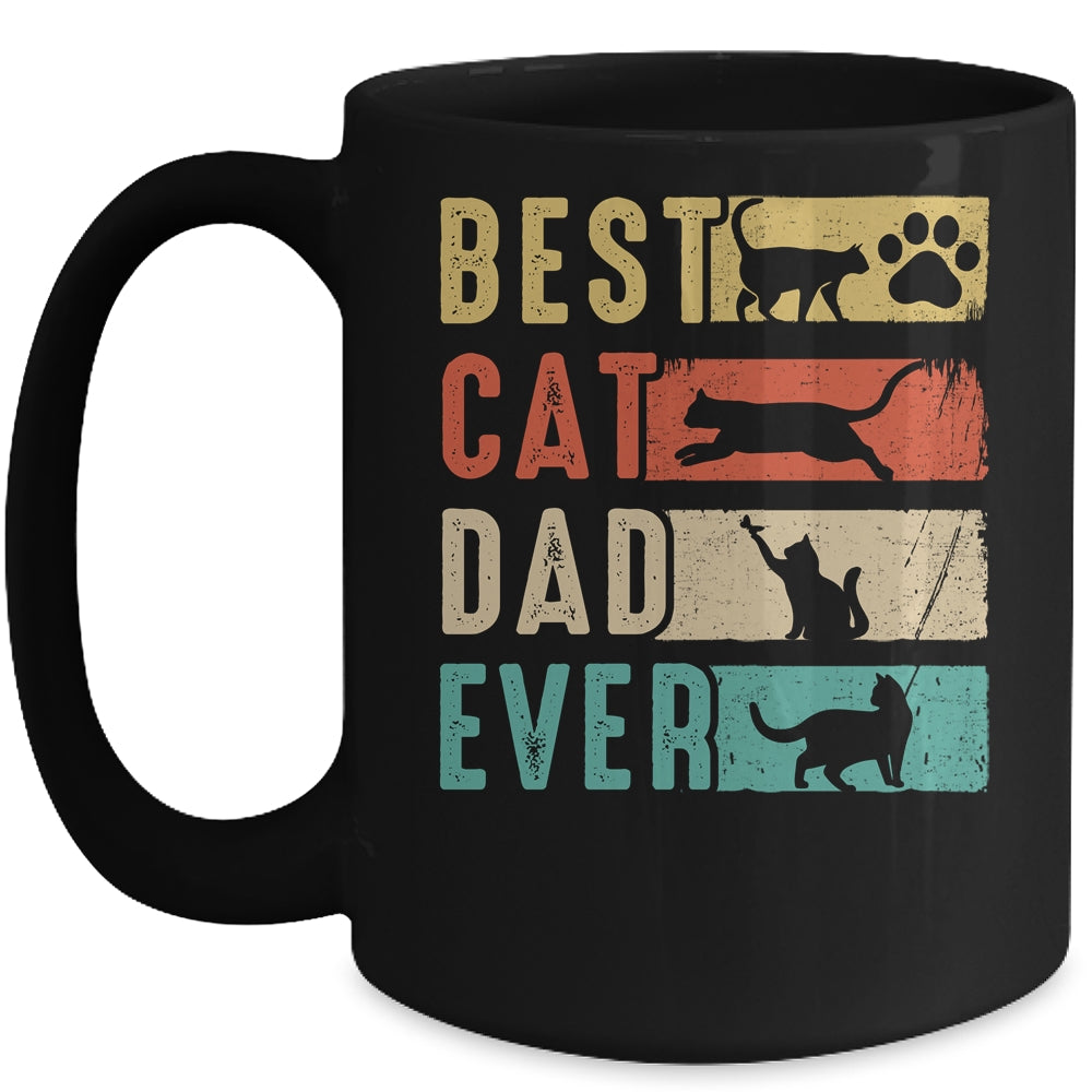 Vintage Best Cat Dad Ever Retro Fathers Day Cat Lovers Mug | siriusteestore