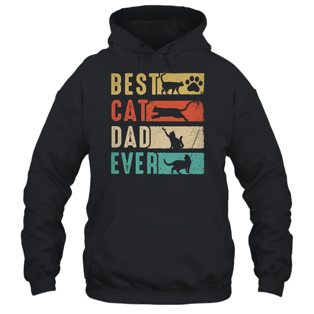 Vintage Best Cat Dad Ever Retro Fathers Day Cat Lovers Shirt & Hoodie | siriusteestore