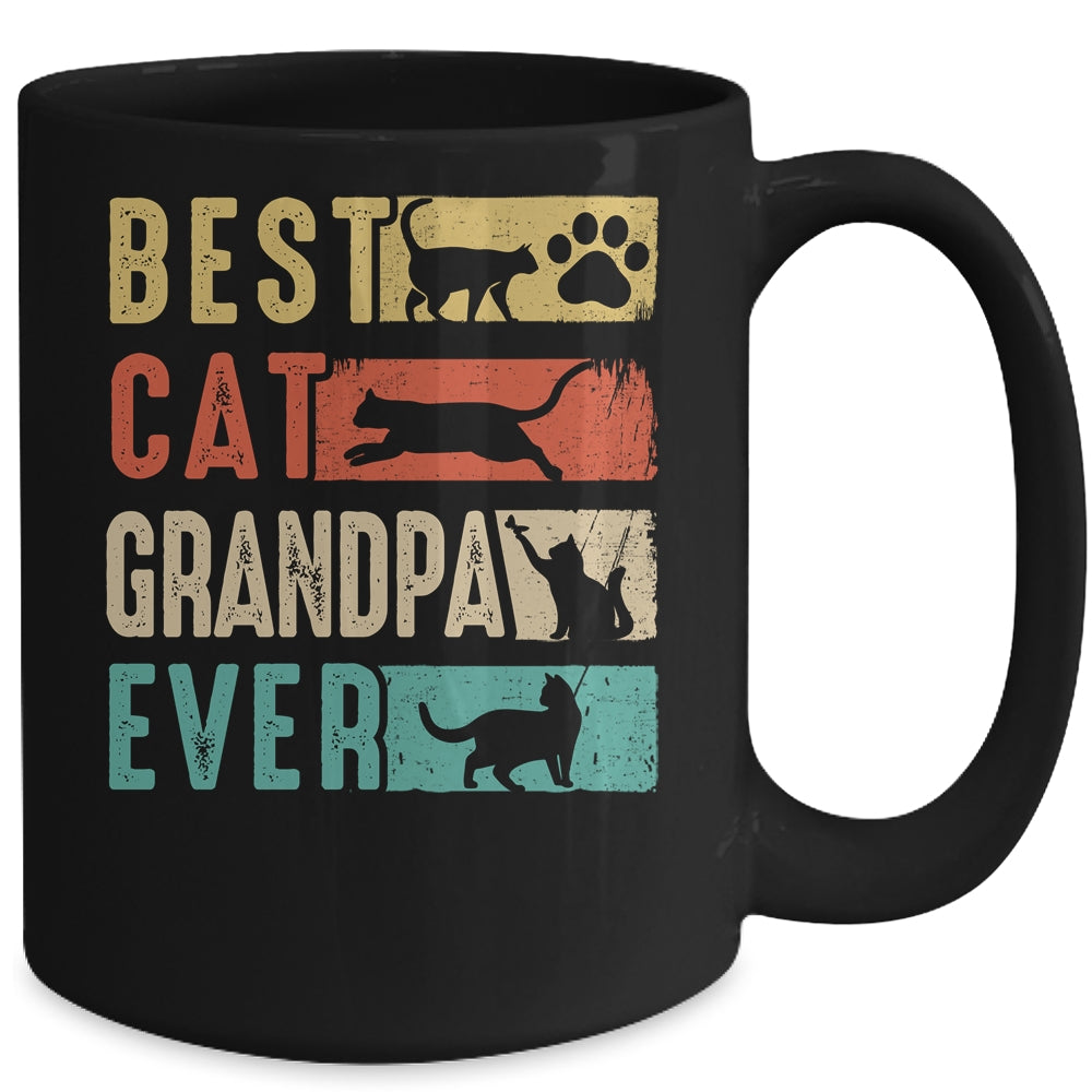 Vintage Best Cat Grandpa Ever Retro Mothers Day Cat Lovers Mug | siriusteestore