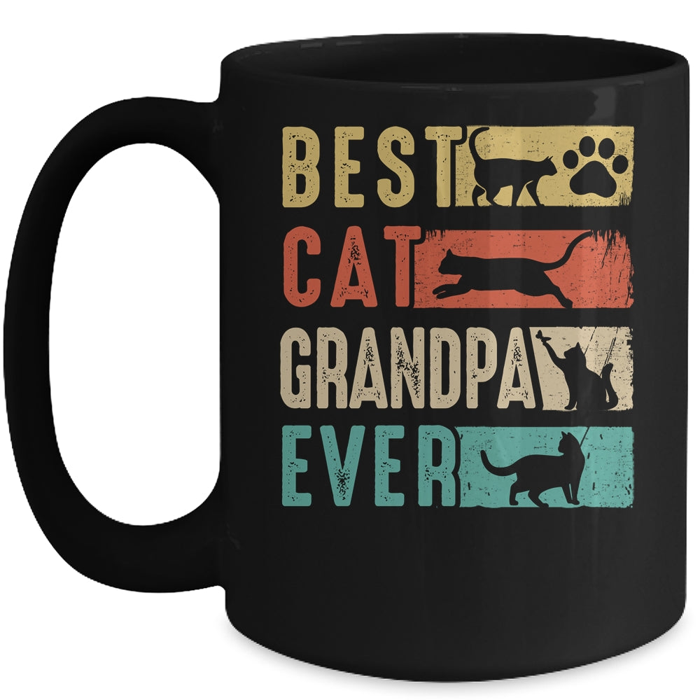 Vintage Best Cat Grandpa Ever Retro Mothers Day Cat Lovers Mug | siriusteestore