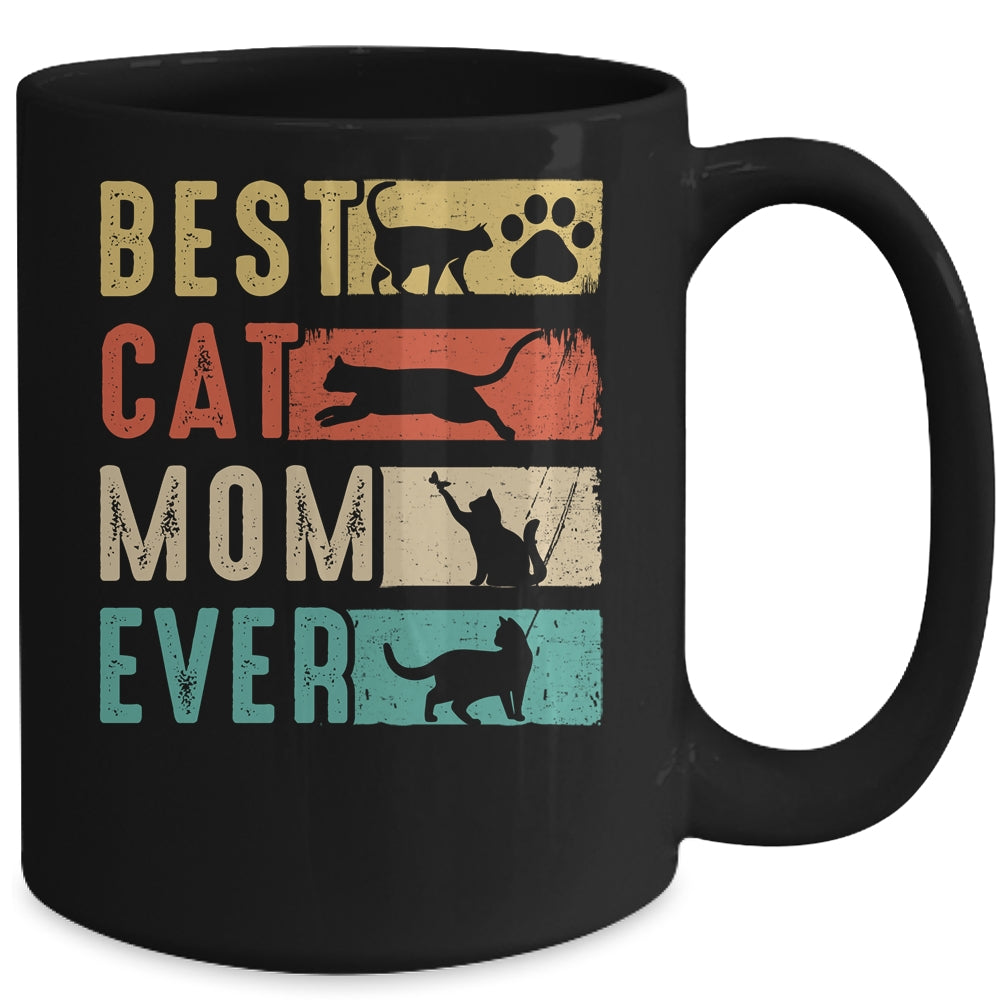 Vintage Best Cat Mom Ever Retro Mothers Day Cat Lovers Mug | siriusteestore