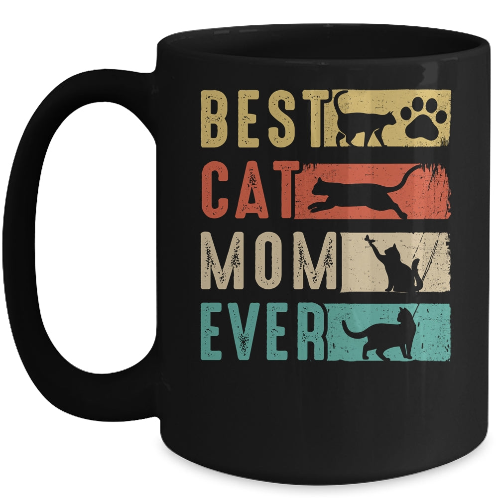 Vintage Best Cat Mom Ever Retro Mothers Day Cat Lovers Mug | siriusteestore