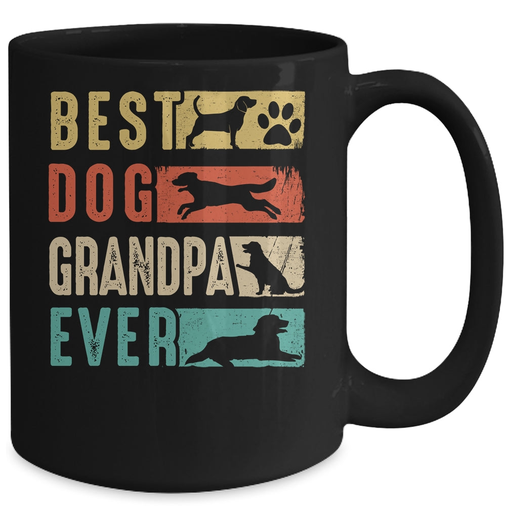 Vintage Best Dog Grandpa Ever Retro Mothers Day Dog Lovers Mug | siriusteestore