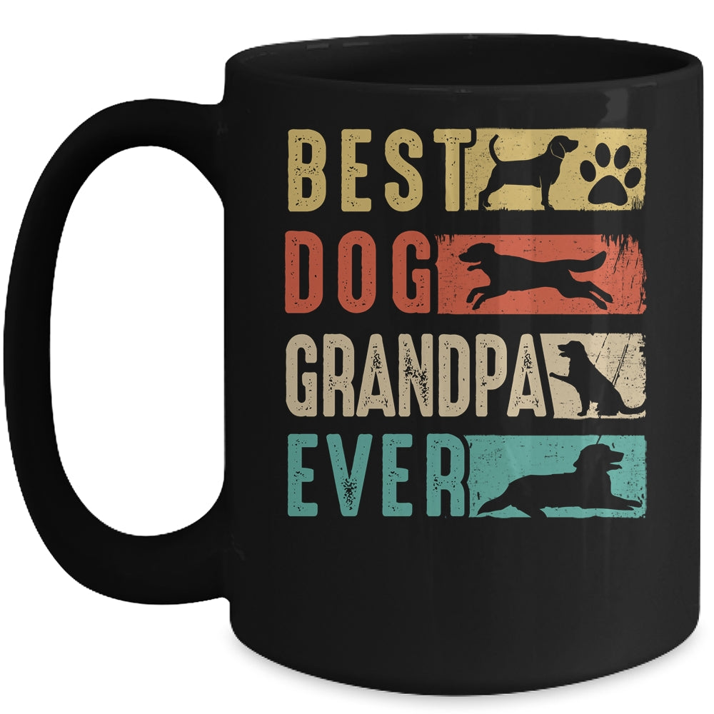 Vintage Best Dog Grandpa Ever Retro Mothers Day Dog Lovers Mug | siriusteestore
