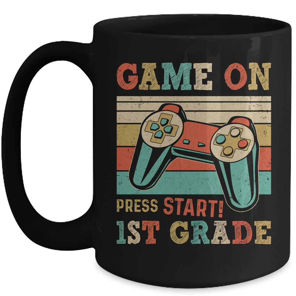 Vintage Game On Press Start 1st Grade Gamer Back To School Mug | siriusteestore