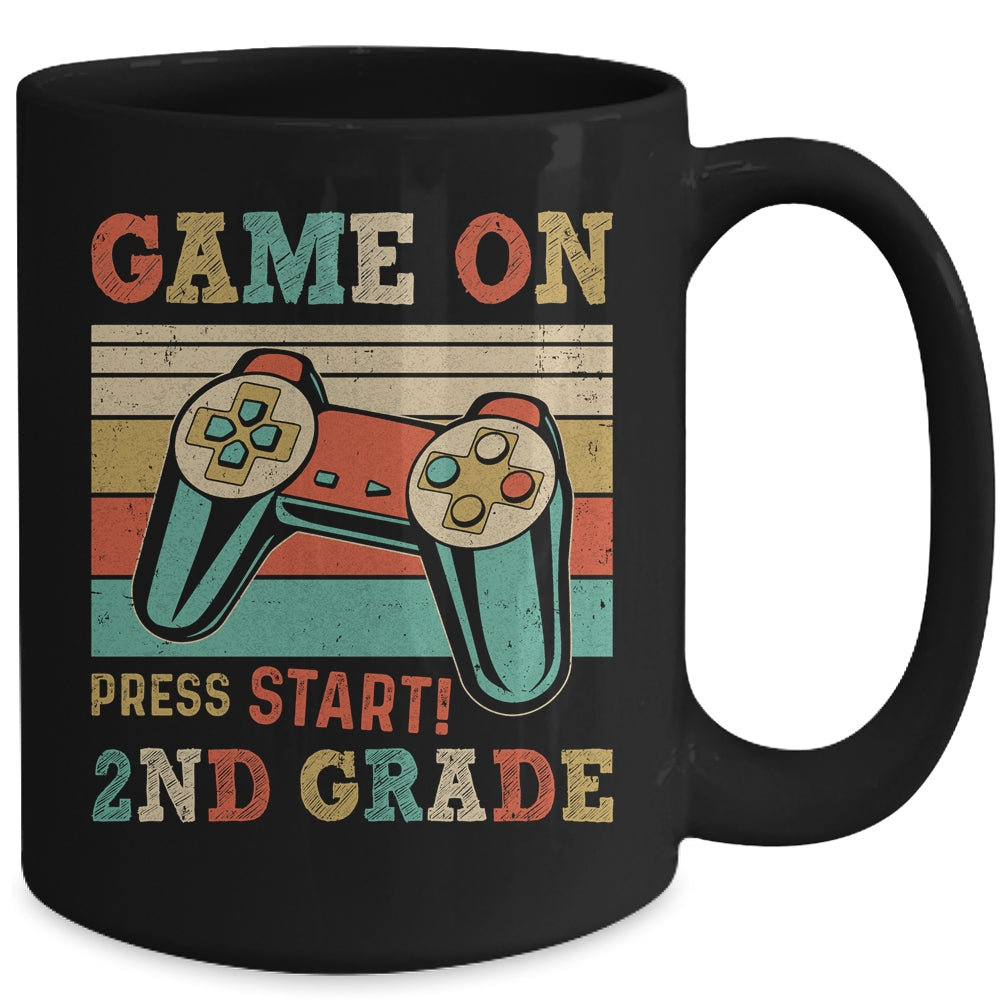 Vintage Game On Press Start 2nd Grade Gamer Back To School Mug | siriusteestore