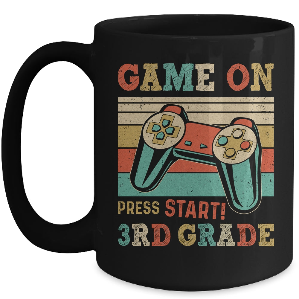 Vintage Game On Press Start 3rd Grade Gamer Back To School Mug | siriusteestore