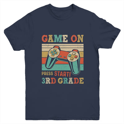 Vintage Game On Press Start 3rd Grade Gamer Back To School Youth Shirt | siriusteestore