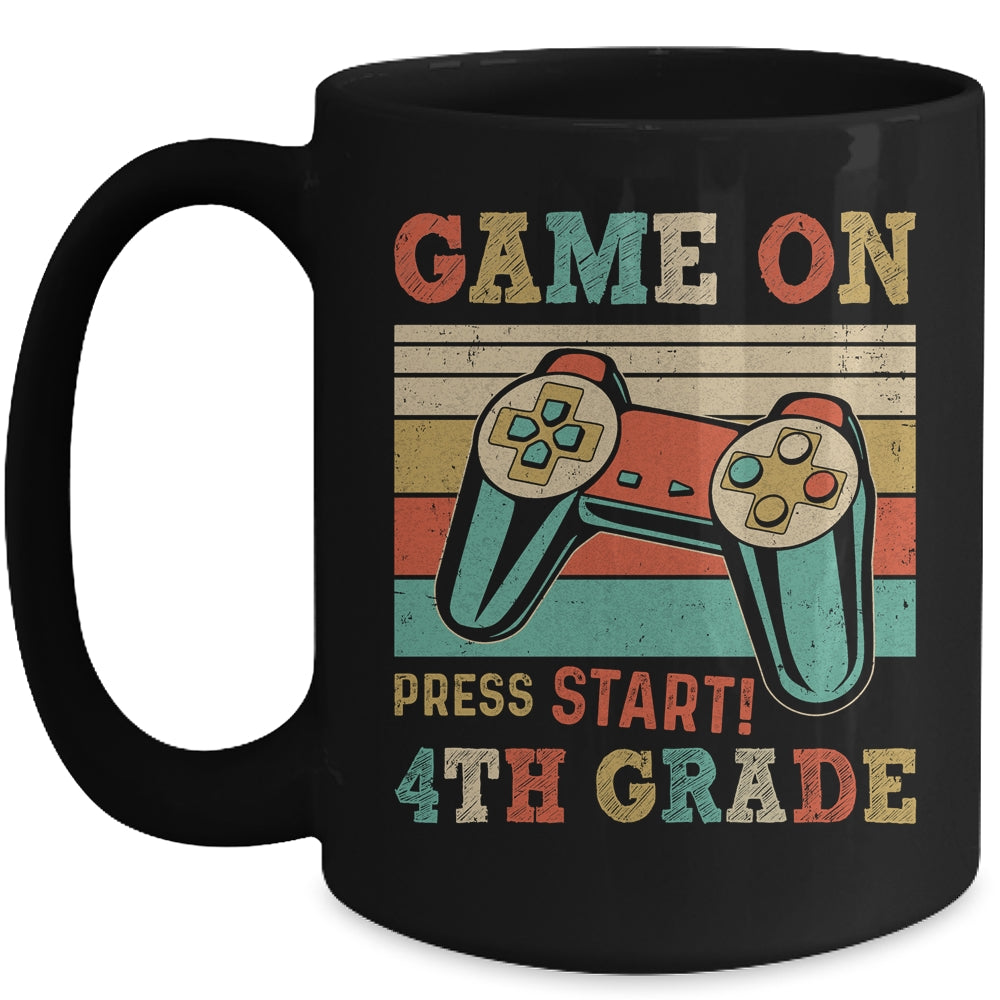 Vintage Game On Press Start 4th Grade Gamer Back To School Mug | siriusteestore
