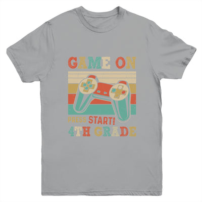 Vintage Game On Press Start 4th Grade Gamer Back To School Youth Shirt | siriusteestore