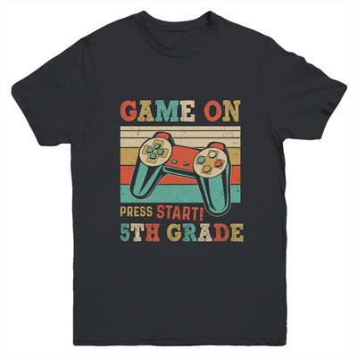 Vintage Game On Press Start 5th Grade Gamer Back To School Youth Shirt | siriusteestore