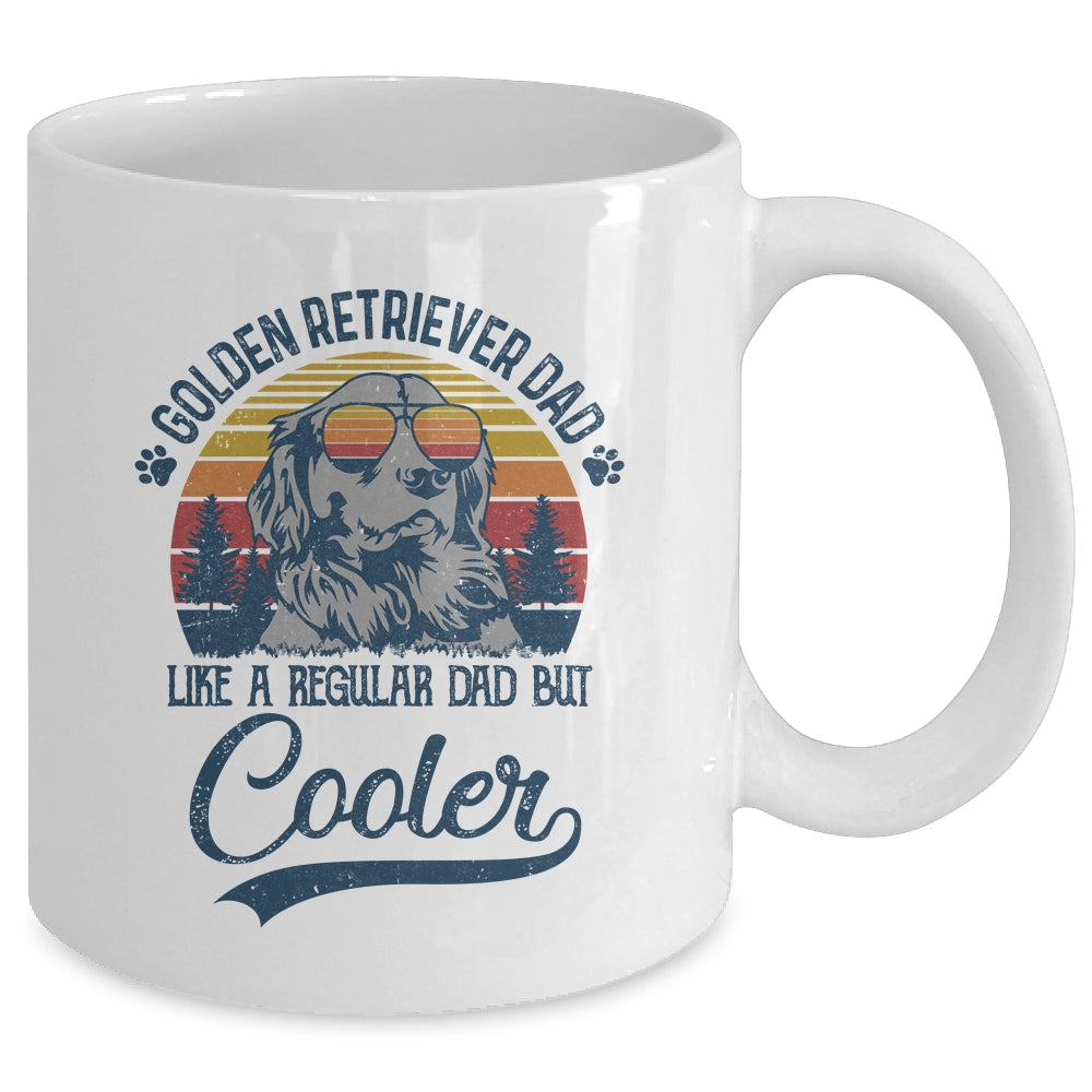 Vintage Golden Retriever Dad Like A Regular Dad But Cooler Funny Mug | siriusteestore