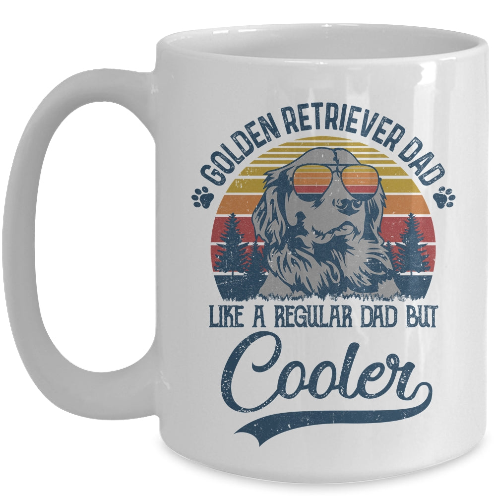 Vintage Golden Retriever Dad Like A Regular Dad But Cooler Funny Mug | siriusteestore