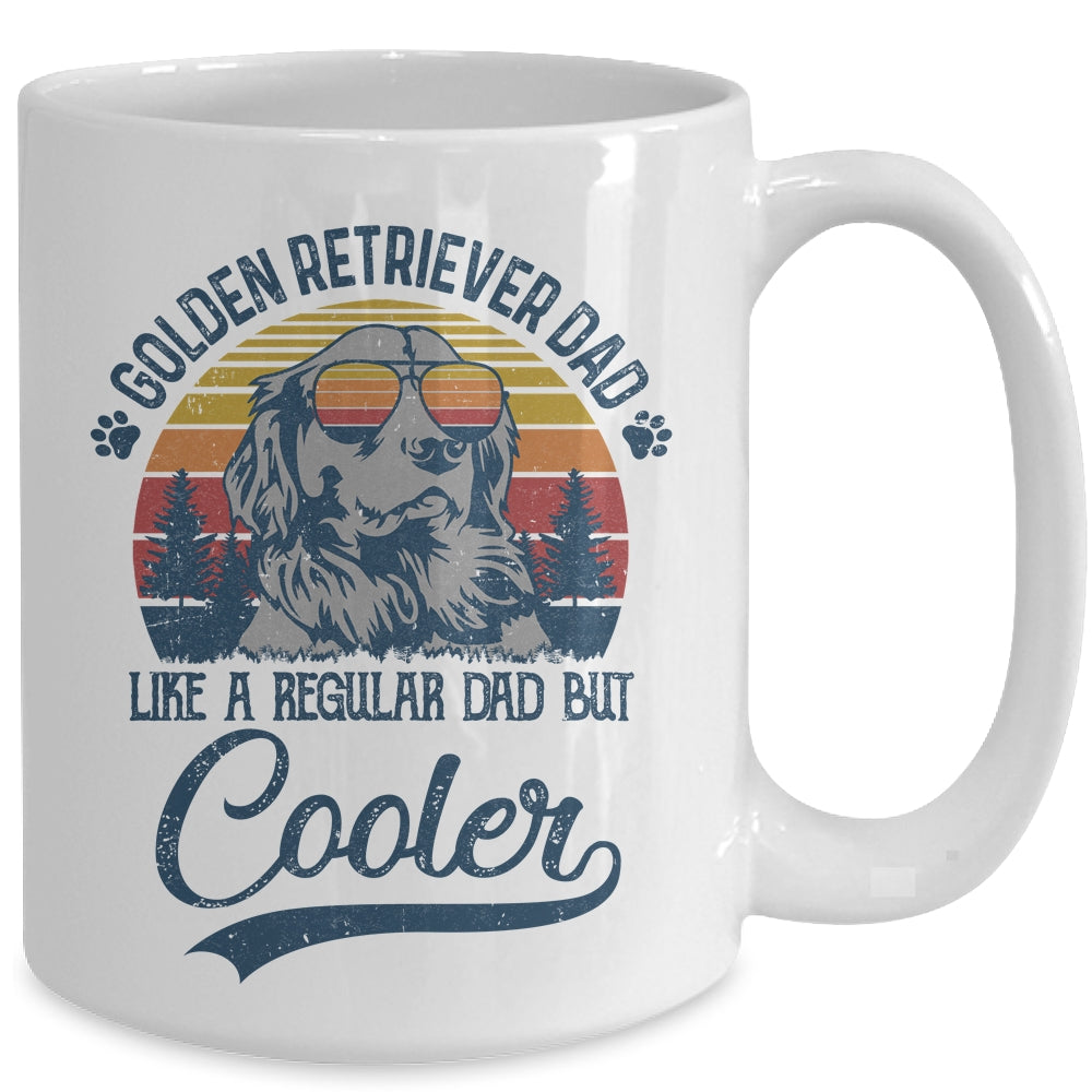 Vintage Golden Retriever Dad Like A Regular Dad But Cooler Funny Mug | siriusteestore
