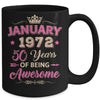 Vintage January 1972 50th Birthday Being Awesome Women Mug | siriusteestore