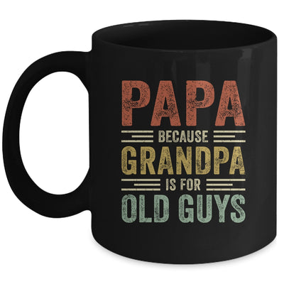 Vintage Retro Papa Because Grandpa Is For Old Guys Funny Mug | siriusteestore