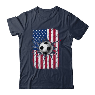 Vintage Soccer 4th of July Men USA American Flag Boys Shirt & Hoodie | siriusteestore