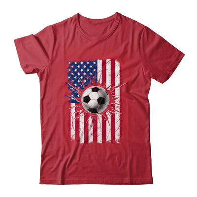 Vintage Soccer 4th of July Men USA American Flag Boys Shirt & Hoodie | siriusteestore