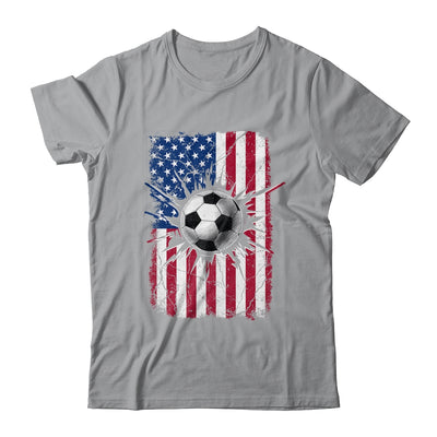 Vintage Soccer 4th of July Men USA American Flag Boys Shirt & Hoodie | siriusteestore