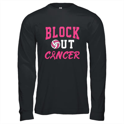 Volleyball Breast Cancer Awareness Block Out Cancer Shirt & Hoodie | siriusteestore