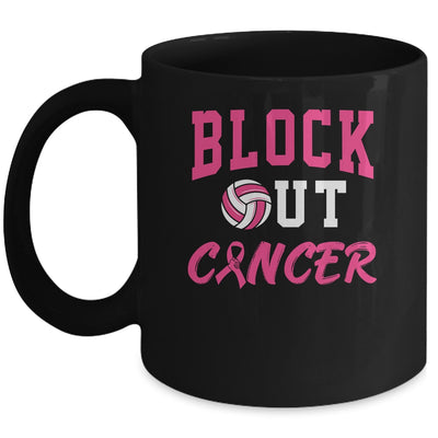 Volleyball Breast Cancer Awareness Block Out Cancer Mug | siriusteestore