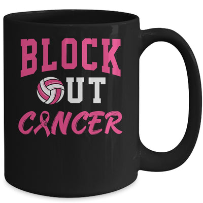 Volleyball Breast Cancer Awareness Block Out Cancer Mug | siriusteestore