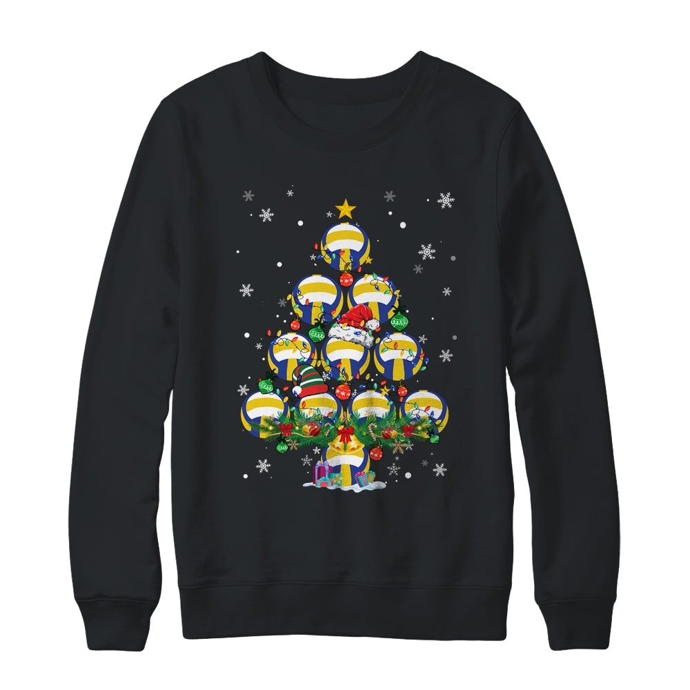 Volleyball Christmas Tree Santa Pickleball X Mas Lights Shirt & Sweatshirt | siriusteestore
