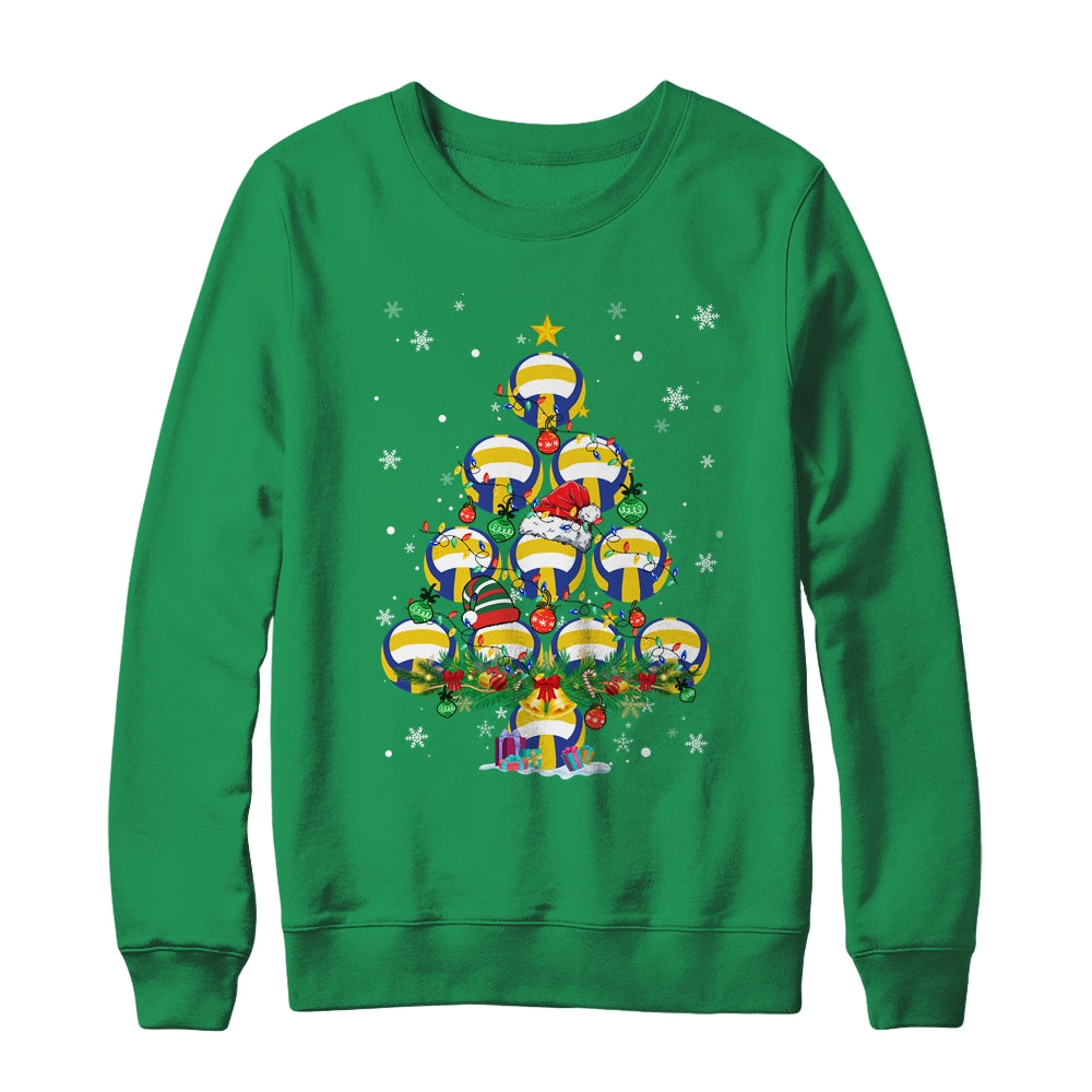 Volleyball Christmas Tree Santa Pickleball X Mas Lights Shirt & Sweatshirt | siriusteestore