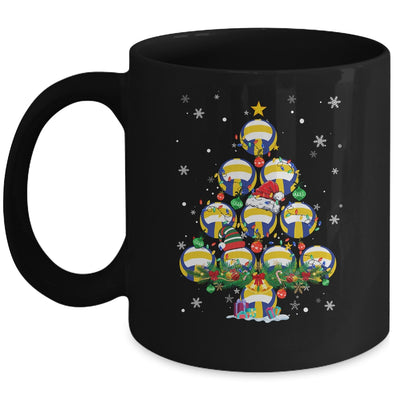 Volleyball Christmas Tree Santa Pickleball X Mas Lights Mug | siriusteestore
