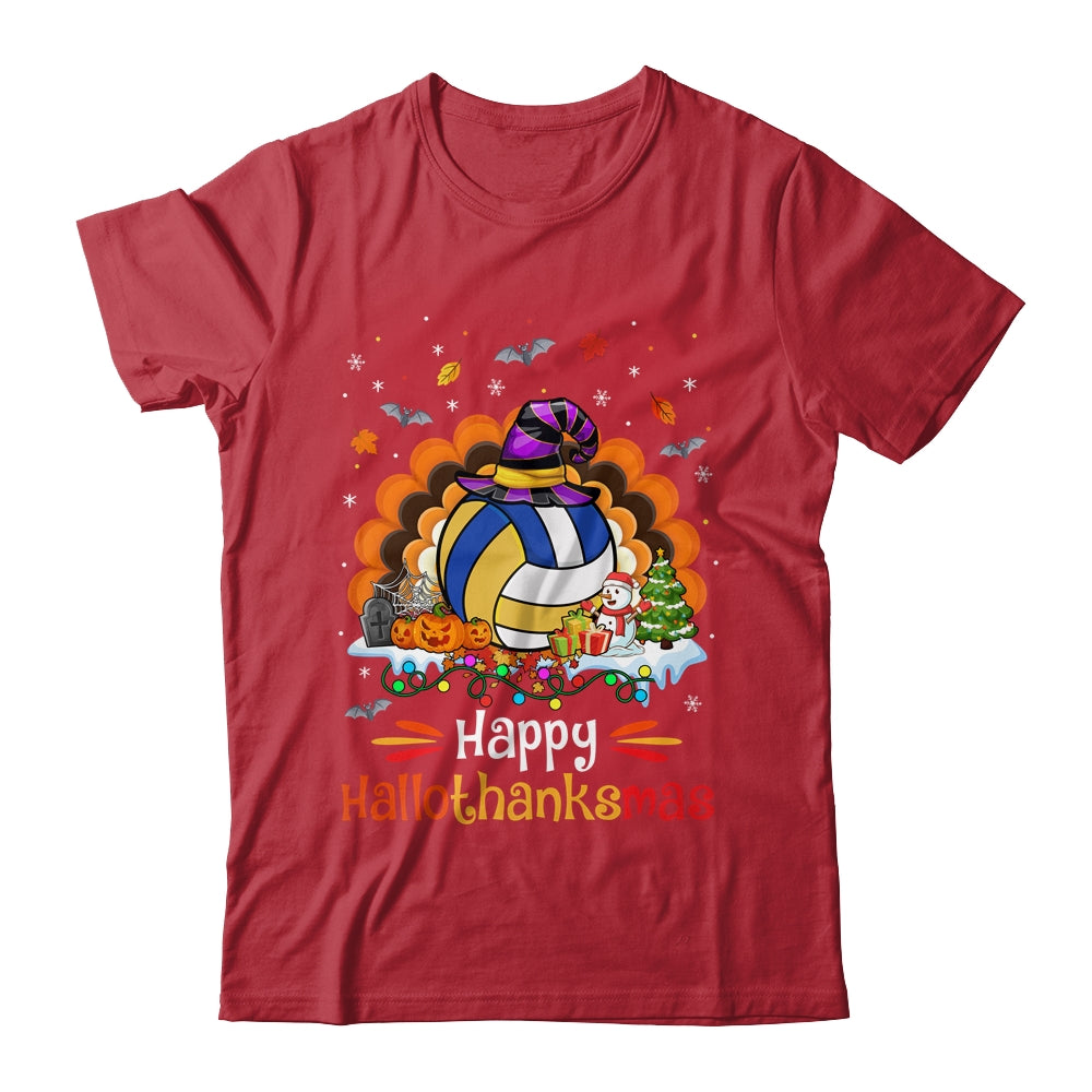 Volleyball Halloween Christmas Thanksgiving Hallothanksmas Shirt & Sweatshirt | siriusteestore